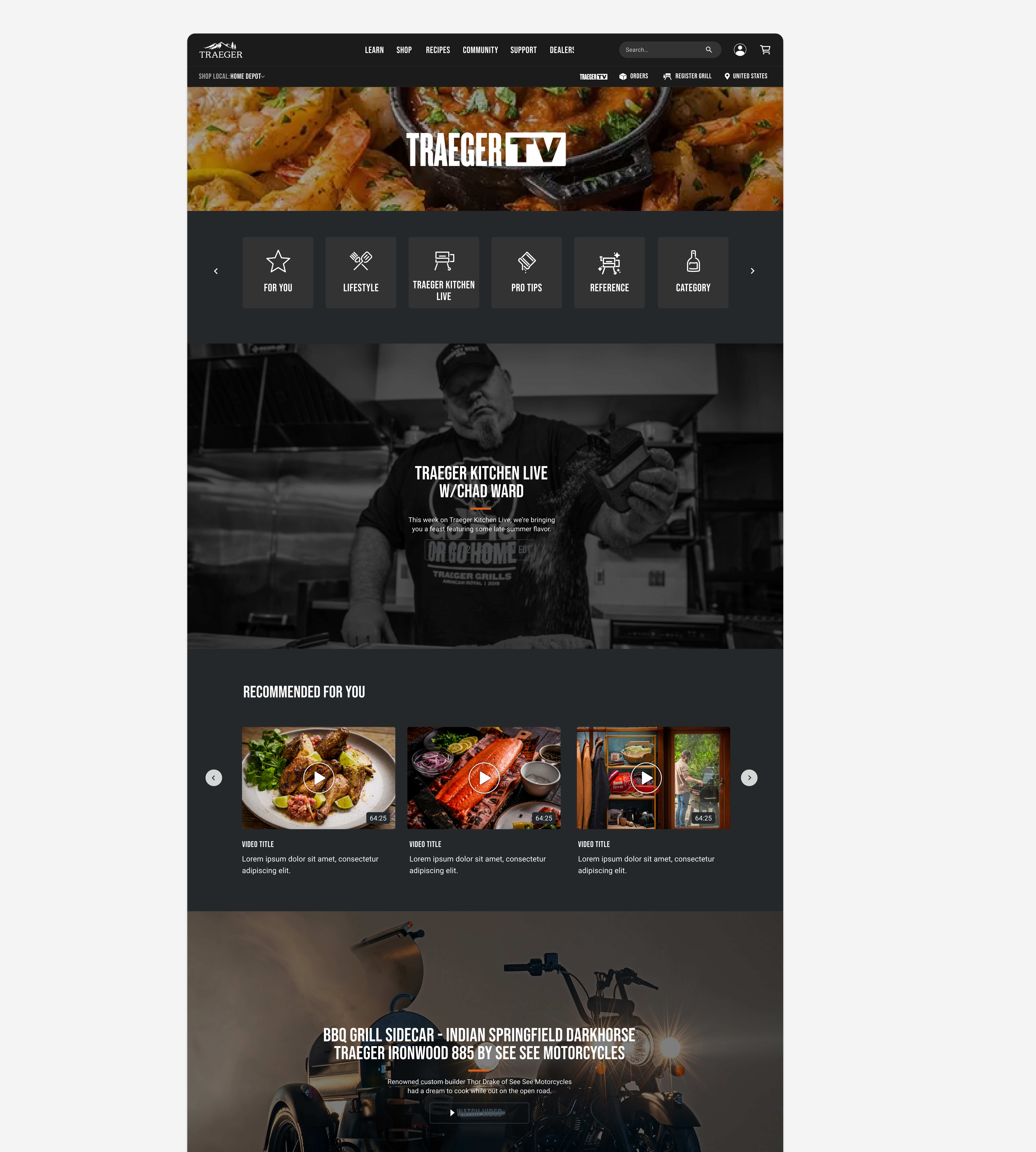Traeger Community TV and live classes